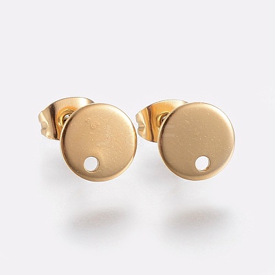 Ion Plating(IP) 304 Stainless Steel Stud Earring Findings STAS-K184-01-01G-1