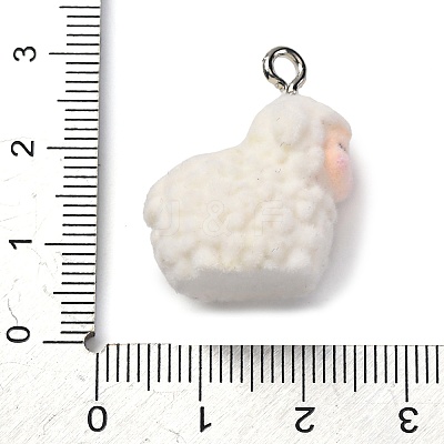 Flocky Anima Resin Pendants with Platinum Iron Loop FIND-S001-13D-1