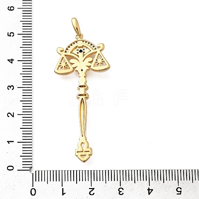 Brass Micro Pave Cubic Zirconia Big Pendants KK-B147-04G-12-1