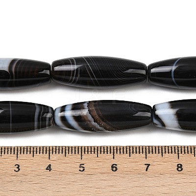 Natural Striped Agate/Banded Agate Beads Strands G-S280-10F-1