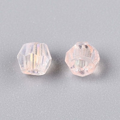 Transparent Spray Painted Glass Beads EGLA-N018-4mm-08-1