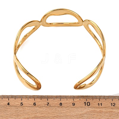 304 Stainless Steel Cuff Bangles for Women BJEW-G749-13G-1