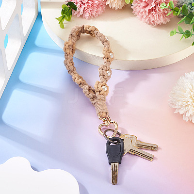 Cotton Braided Flower Pendant Decorations AJEW-TAC0030-032G-08-1