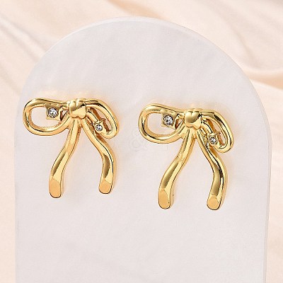 304 Stainless Steel Stud Earrings for Women EJEW-U052-10G-1