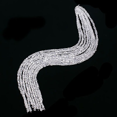 Transparent Cube Shaped Crystal Glass Beads Strands X-GLAA-F012-A03-1