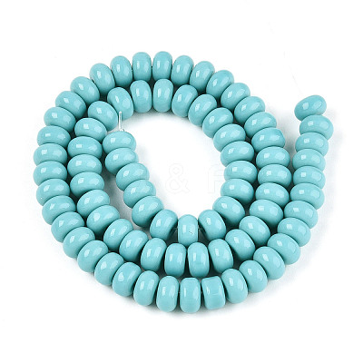 Opaque Spray Painted Glass Beads X-GLAA-ZX008-8mm-18R-1