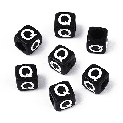 Initial Acrylic Horizontal Hole Beads OACR-ZX006-35Q-1