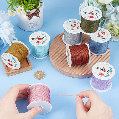 8 Roll 8 Colors Nylon Braided Cord OCOR-PH0001-95-1