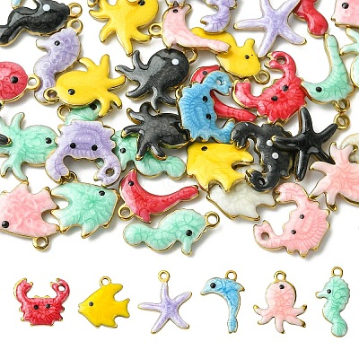 10Pcs 304 Stainless Steel Enamel Charms STAS-YW0003-43A-1
