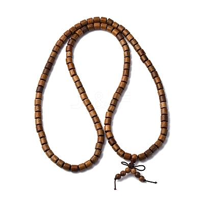 Wood Round Beads Wrap Bracelets BJEW-U041-02B-1