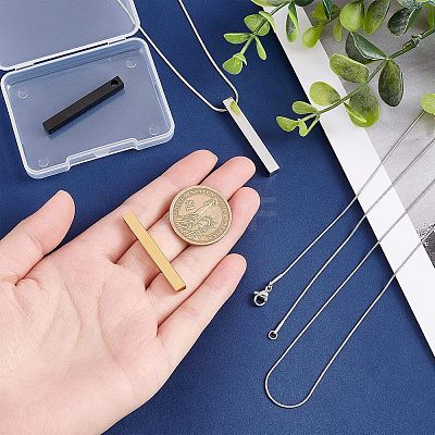 DIY Rectangle Pendant Necklace Making Kits DIY-UN0003-52-1