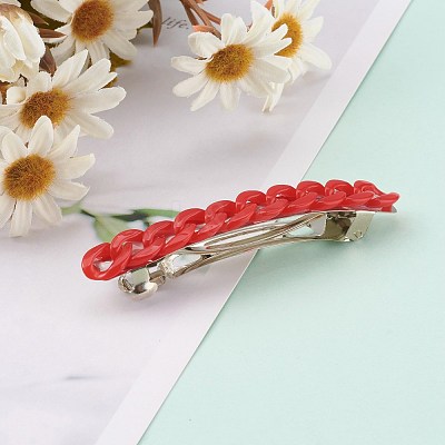 Opaque Acrylic Twist Chains Hair Barrettes PHAR-JH00076-1