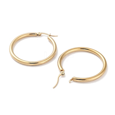 Ring 304 Stainless Steel Hoop Earrings for Women Men EJEW-B049-01D-G-1