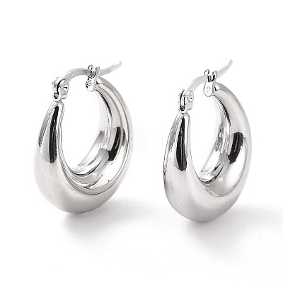 Non-Tarnish 304 Stainless Steel Chunky Hoop Earrings for Women EJEW-F280-06B-P-1