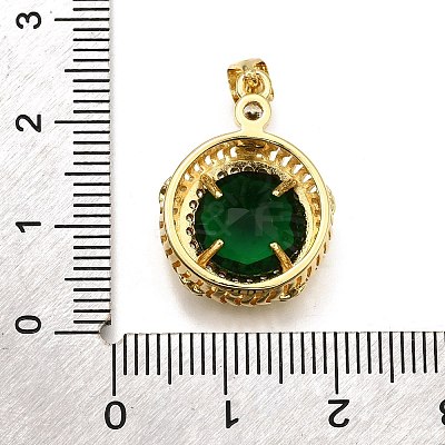 Brass Micro Pave Cubic Zirconia Pendants KK-K401-31G-1
