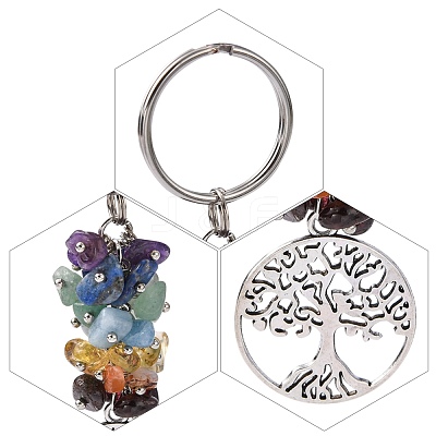 Natural Gemstone Keychain KEYC-JKC00163-02-1