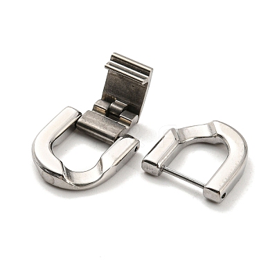 Non-Tarnish 304 Stainless Steel Fold Over Clasps STAS-D026-01C-P-1
