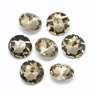 Pointed Back Glass Rhinestone Cabochons RGLA-T029-12mm-08-1