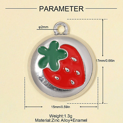Zinc Alloy with Red Enamel Charms AL-OY001-41P-1