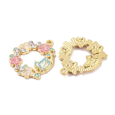 Rack Plating Alloy Enamel Pendants FIND-M020-03E-G-1