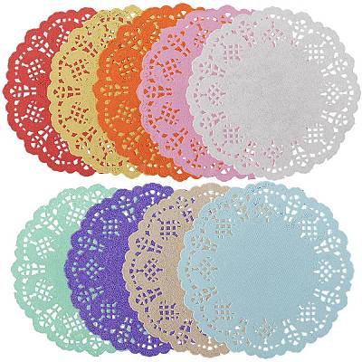 180Pcs 9 Colors Lace Paper Greaseproof Wrap Tissue AJEW-CN0004-29-1