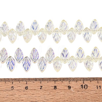 Electroplate Transparent Glass Beads Strands EGLA-N056-03A-02-1