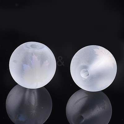 Autumn Theme Electroplate Transparent Glass Beads X-EGLA-S178-01I-1