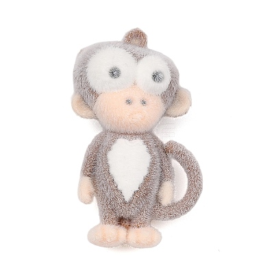 Animal Theme Flocking Silicone Pendants SIL-C012-03H-1