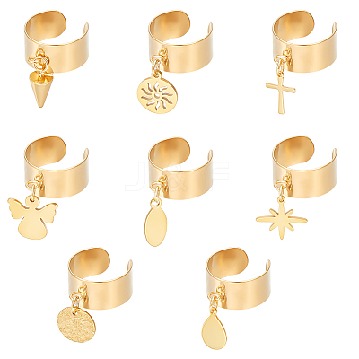 304 Stainless Steel Open Cuff Rings RJEW-UN00020-1