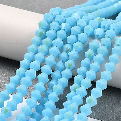 Opaque Solid Color Imitation Jade Glass Beads Strands EGLA-A039-P4mm-L12-1