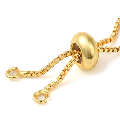 Rack Plating Adjustable Brass Box Chain Slider Bracelet Making KK-M285-03G-1