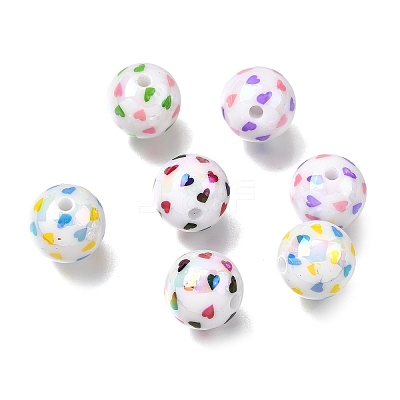 UV Plating Opaque Acrylic Beads OACR-H054-04-1