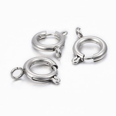 Non-Tarnish 304 Stainless Steel Smooth Surface Spring Ring Clasps LS-X-STAS-H396-C-02P-1