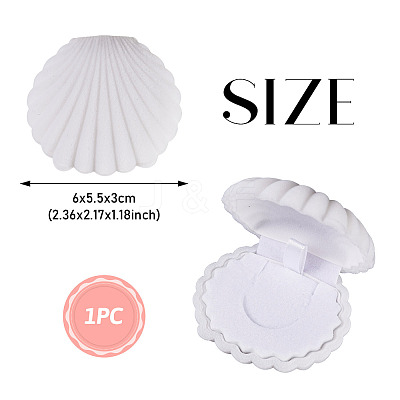 Shell Shaped Velvet Jewelry Storage Boxes VBOX-TADJ0001-02B-1