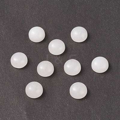 Natural White Jade Cabochons G-P393-R69-8MM-1