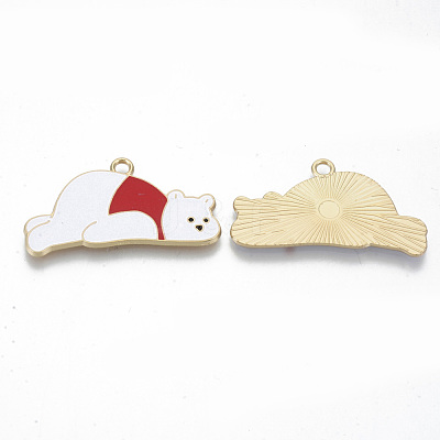 Alloy Enamel Pendants X-ENAM-T011-36KC-RS-1
