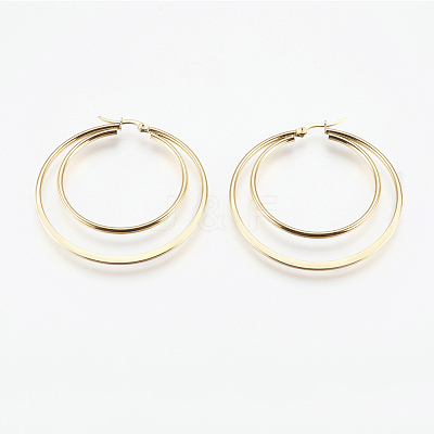 201 Stainless Steel Hoop Earrings EJEW-I213-B-01G-1