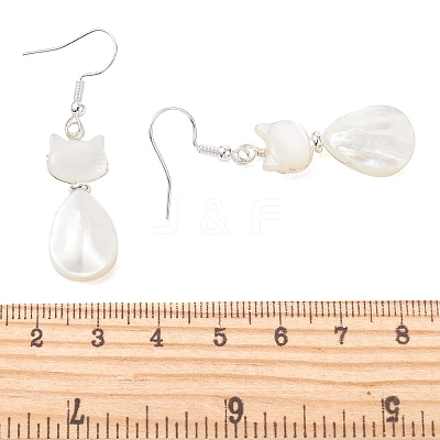Natural Trochid Shell Dangle Earrings EJEW-JE07222-1