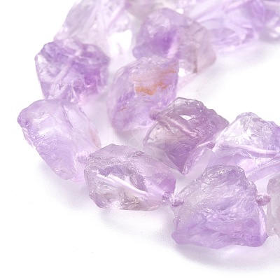 Rough Raw Natural Amethyst Beads Strands G-C069-01-1
