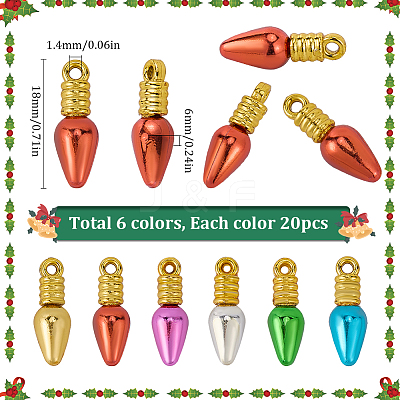 120Pcs 6 Colors Plastic Pendants FIND-SC0010-90A-1