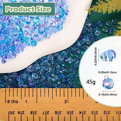 45G Transparent Baking Paint Glass Seed Beads SEED-SZ0001-028H-1