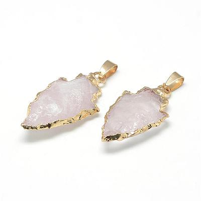 Natural Rose Quartz Pendants G-Q490-A02-1