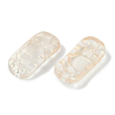 Spray Painted Transparent Glass Connector Charms X1-GLAA-H035-06-1