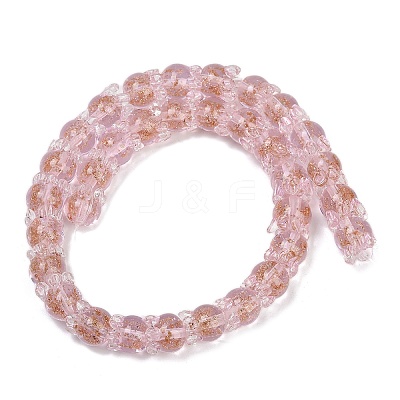 Gold Sand Lampwork Beads Strands LAMP-P069-02A-01-1