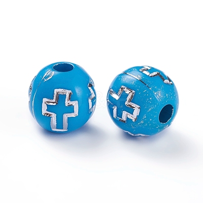 Plating Acrylic Beads PACR-X0001-04-8mm-1