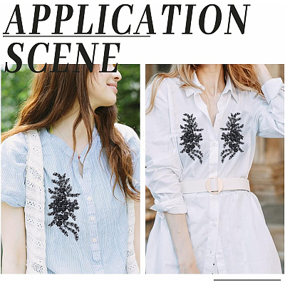 3D Flower Polyester Embroidery Sew on Appliques PATC-WH0012-02A-1