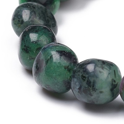 Natural Ruby in Zoisite Stretch Beaded Bracelets X-BJEW-K213-C07-1
