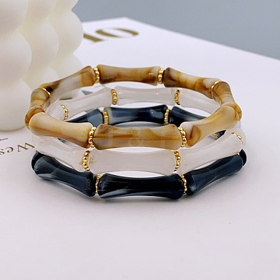 Acrylic Bamboo Joint Beaded Bracelets for Women FS-WG26A21-24-1