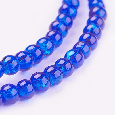 Spray Painted Crackle Glass Beads Strands CCG-Q001-4mm-14-1
