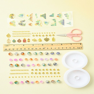 DIY Lampwork Beaded Bracelet Making Kit DIY-FZC0001-01D-1